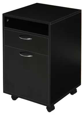 Image de HOMCOM : caisson à roulettes, armoire à dossiers, caisson de bureau avec tiroir, armoire de bureau