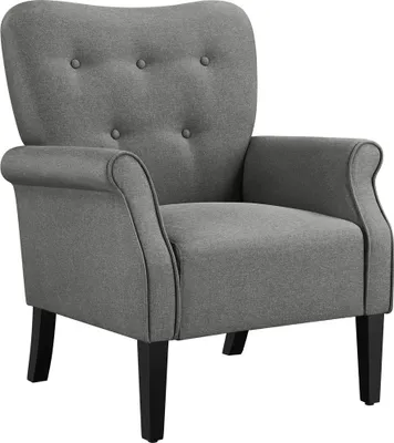 Produktbild von Yaheetech Loungesessel Cocktailsessel Relaxsessel mit Holzbeinen Fernsehsessel mit gepolstertem Sitzkissen Polstersessel Fernsehsessel Lehnstuhl Dunkelgrau
