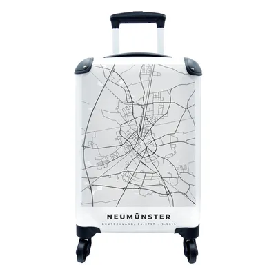 Produktbild von MuchoWow® Koffer Handgepäck Trolley Rollkoffer Kleine Reisekoffer mit 4 Rollen - Deutschland - Neumünster - Karte - Stadtplan - Cabin Size < 55x40x23 cm & 55x40x20 cm - Fotokoffer - Kabinenkoffer - Boardgepäck - Reise-Box - Reisekoffer - Reisegepäck - Koffer mit Bild - Trolley für Kinder