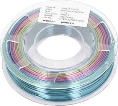 Image de Filament PLA 1,75 mm pour imprimantes 3D, dégradé arc-en-ciel, 200 g, pour ANYCUBIC