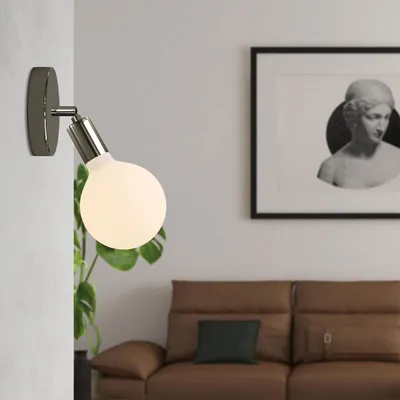 Immagine prodotto di Lampada Fermaluce Snodo in metallo con lampadina Globo Porcellana