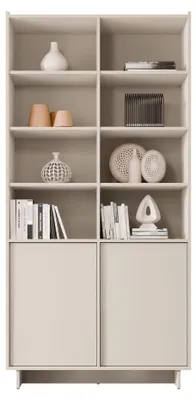 Produktbild von MIRJAN24 Regal Yasumi R98, Stilvoll Wohnzimmer, Regal mit zwei Drehtüren (Farbe: Cashmere)