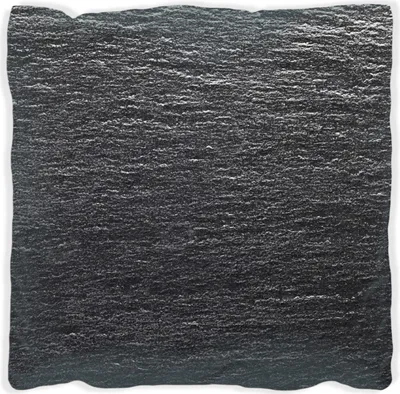 Produktbild von Wallario Premium Kissen, weiche Oberfläche, mit Motiv Muster schwarz-weiße Steintafel Optik, Größe: 60 x 60 cm, mit weißer Rückseite