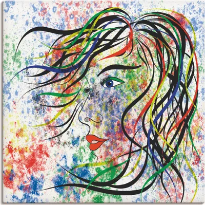 Produktbild von ARTland Leinwandbild Modern Porträt Größe: 40x40 cm