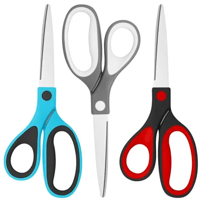 Linkshändige Schere 21,5 cm, 3er-Set, Edelstahl, Mehrzweck