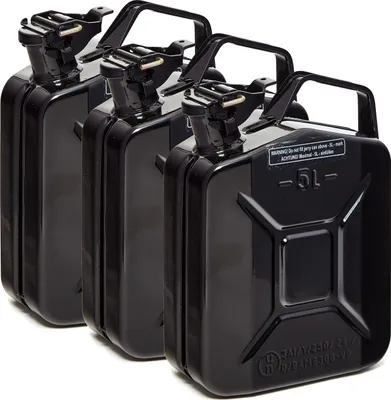 Produktbild von Oxid7® by BW Kraftstoffkanister Metall Benzinkanister 3x 5 Liter - Schwarz RAL 9005 - UN-Zulassung - Hergestellt in Europa
