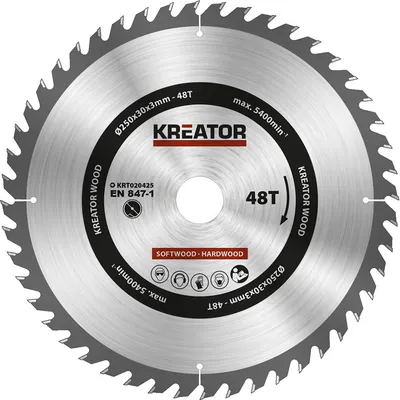 Produktbild von kreator Sägeblatt für Holz 250X30X3MM 48T KRT020425