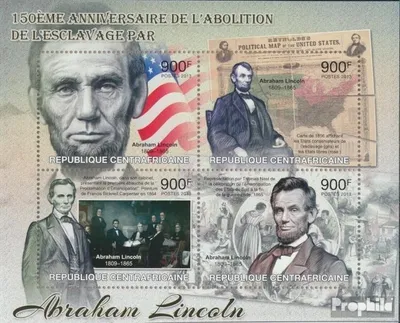 Produktbild von Briefmarken Zentralafrikanische Republik 2013 Mi 4072-4075 Kleinbogen (kompl. Ausgabe) postfrisch Abraham Lincoln