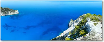 Produktbild von Tulup® Glas-Bild Wandbild aus Glas - 125x50 - Wandkunst - Wandbild hinter gehärtetem Sicherheitsglas - Dekorative Wand für Küche & Wohnzimmer  - Landschaften - Zakynthos - Blau