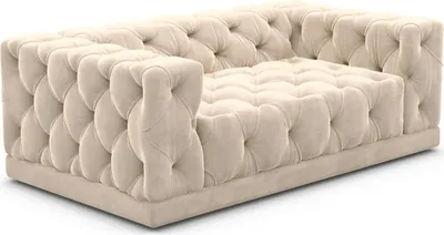 Produktbild von Samtstoff 2-Sitzer Couch Meliva Creme