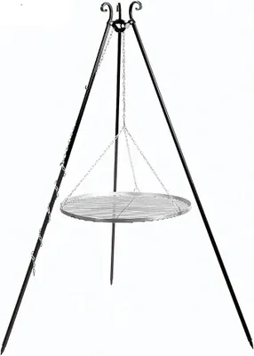Imagen del producto de Silecomplaza, parrilla para tres brochetas, altura 180 cm, acero inoxidable resistente a la corrosión, 80 cm, parrilla giratoria
