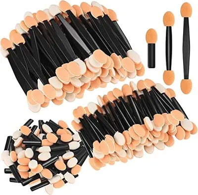 Produktbild von Pack 150 Lidschatten-Applikator, Pinsel, Make-up-Applikator Kosmetische professionelle Doppelkopf-Augenstick-Pinsel Frauen Make-up, 3 Längen
