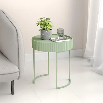 Immagine prodotto di Tavolino 'Rill' struttura rotonda in metallo 46 x Ø40 cm verde menta