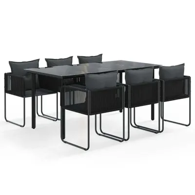 Obrázek produktu pro vidaXL 7dílný zahradní jídelní set černý