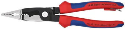 Obrázok produktu pre KNIPEX 13 82 200 T - Spitzzange - 1,5 cm - Kunststoff - Blau - Rot - 65 mm - 200 mm