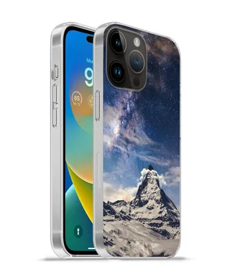 Produktbild von MuchoWow® Handyhülle Schutzhülle Hülle für Apple iPhone 14 Pro - Softcase Berge - Sterne - Universum - Jungen - Mädchen - Kinder Silikon Softcase Handy Hülle - Umschlag