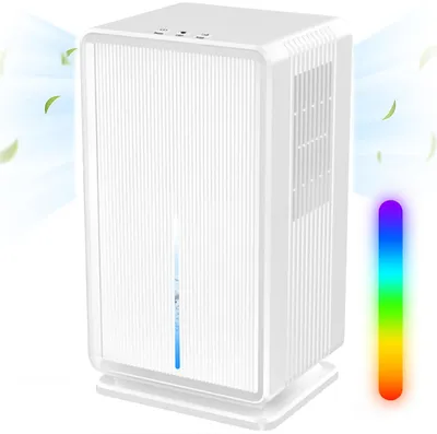 Immagine prodotto di ZELURXX 3L Deumidificatore, essiccatore d'aria, per ambienti fino a 30 m², indicatore di funzionamento a LED, filtro lavabile, per camere da letto, interni, bianco