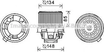 Produktbild von PRASCO Gebläsemotor PE8374 passend für PEUGEOT 207 (WA, WC) Kunststoff