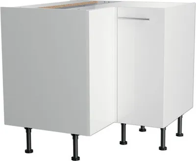 Produktbild von Optifit Eckunterschrank Rurik986 BxTxH 90 x 58,4 x 87 cm weiß glänzend zerlegt Anschlag reversibel KFRU UEL996-8+