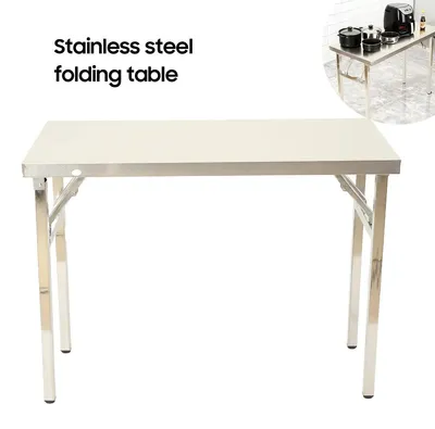Produktbild von Edelstahl Klapptisch - Outdoor Camping- und Arbeitstisch - 100x50x75 cm - Bis 100 kg belastbar - Rostfrei - Faltbar für Küche Grill Garage
