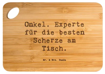 Produktbild von Mr. & Mrs. Panda Holzbrett Spruch Onkel Scherzkönig - Transparent - Geschenk, Familienangehöriger, personalisierte Geschenke, Verwandte, Familie, Freude, Patenonkel