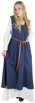 Imagen del producto de Vestido tipo "damas" sin mangas, corte en forma de "A", color azul