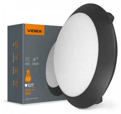 Immagine prodotto di Applique da esterno bianco e nero 1xE27x20W in plastica, dimensioni: 26,5x26,5x9 cm, IP65, Videx