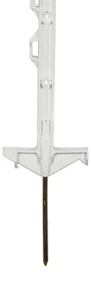 Produktbild von horizont Kunststoffpfahl ranger® 108 cm – Weidezaunpfahl mit stabilen Ösen, 95 cm über Boden, Doppeltritt, 40 Stück, weiß