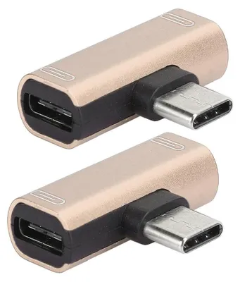 Produktbild von 2PCS TypC Konverter Splitter Dual 2 In 1 zu Kopfhörer USB Audio Ladegerät Adapter Gold(Gold )