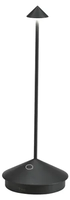 Immagine prodotto di Lampada a led da tavolo Pina Pro Nero Opaco ricaricabile e dimmerabile senza fili Zafferano 2200-2700-3000K IP54 Batteria da 12h