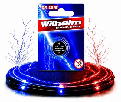 Produktbild von 1 x CR1216 WILHELM Lithium Knopfzelle 3V 26 mAh ø12 x 1,6 mm Batterie DL1216