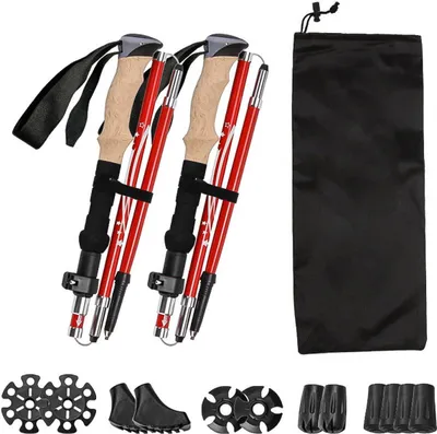 Produktbild von Trekking-Stöcke Ultraleichte Kohlefaser Wanderstöcke,Zusammenklappbar,Tragbar,2PCS