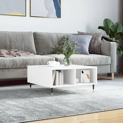 Produktbild von "Rabatt" Couchtisch modern - Wohnzimmertisch - Einfache Montage - Weiß 60x60x30 cm Holzwerkstoff - Kaffeetisch CC22270