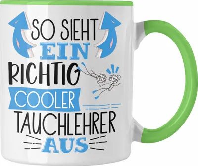 Produktbild von Trendation - So Sieht Ein Richtig Cooler Tauchlehrer Aus Tasse Geschenk für Tauchlehrer Geburtstag Geschenkdiee Tauchen (Grün)