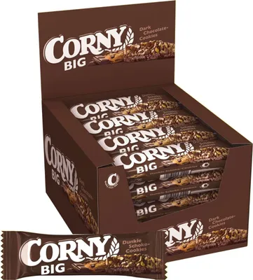 Produktbild von Corny Big Dunkle Schoko-Cookies Müsliriegel, 24x50g