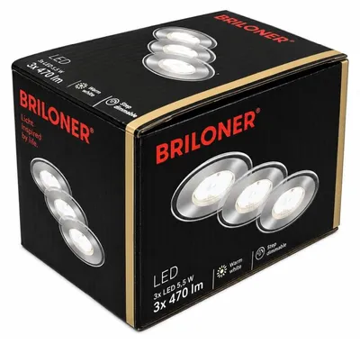Produktbild von Briloner LED Einbauleuchten, matt-nickel 3er Set