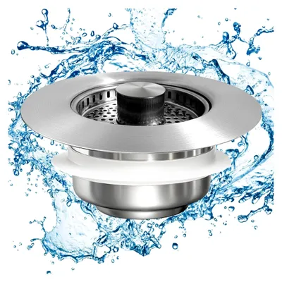Produktbild von Küchen Pop-up Abflusssieb 75-86mm, 3-in-1 Abflusssieb für Küchenspülen