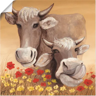 Produktbild von ARTland Poster Kühe Größe: 100x100 cm