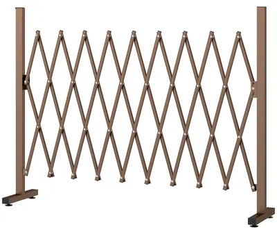 Productafbeelding van Outsunny scharnierhek, uitbreidbaar afscheiding, 31-250 cm, tuin, aluminium, bruin