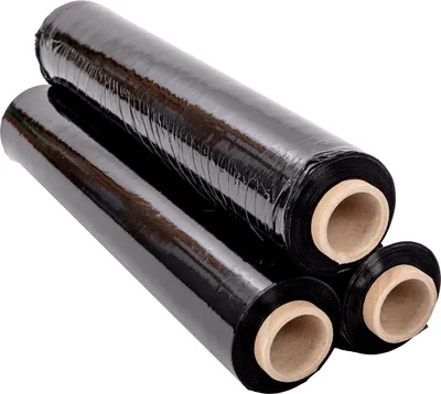 Produktbild von LOGIC PACK Stretchfolie Palettenfolie Wickelfolie 250 m lang Folie für Möbel & Umzug, Schwarz, 3 Rollen, 50 cm Breite 2,5 kg