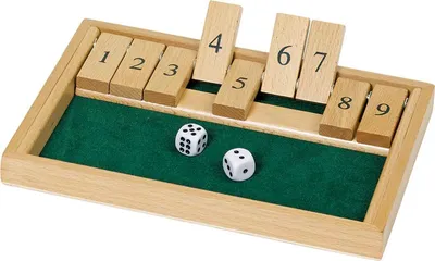 Obrázek produktu pro goki WG175 Hra v kostky Shut the box, 25,5 x 17,5 x 2,3 cm , dřevo, 2 kostky, příroda