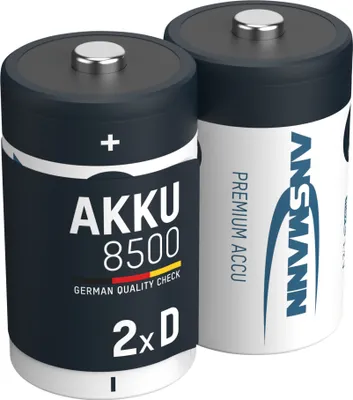 Produktbild von ANSMANN Akku D 8500mAh Mono NiMH 1,2V – 1000x wiederaufladbar (2 Stück)