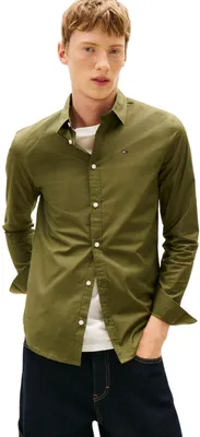 Zdjęcie produktu dla Koszulka męska Tommy Jeans, model Original Stretch Slim Fit, kolor zielony (ciemny zielony), rozmiar XS