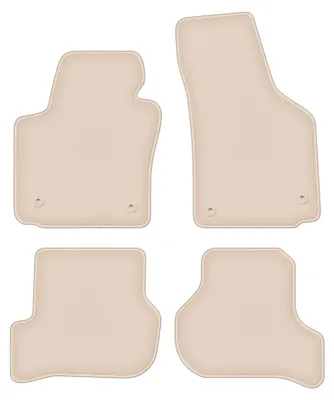 Image de Tapis de sol en moquette pour Seat Leon II 2005-2012 (à hayon) – jeu 4 pièces, beiges, sur mesure – Wielganizator FORTUNA