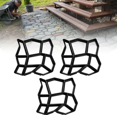 Produktbild von Izrielar 3pcs Pflasterform aus Kunststoff – Wiederverwendbare Betonform für Gartenwege, Terrasse & Hof, rostfrei & witterungsbeständig