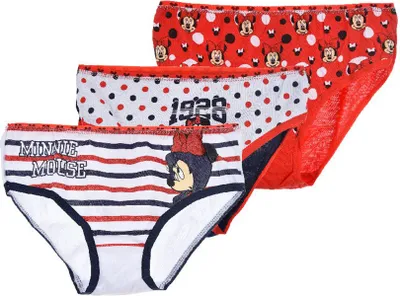 Produktbild von Minnie Mouse Kinder Mädchen Unterhosen Schlüpfer Slips 3er Pack, Größe:116-128