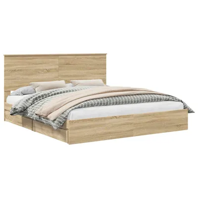 Obrázek produktu pro vidaXL Úložná postel Sonoma dub 180 x 200 cm materiál na bázi dřeva