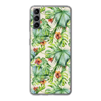Produktbild von MuchoWow® Handyhülle Schutzhülle Hülle für Samsung Galaxy S21 Plus Blume - Blatt - Muster Silikon Softcase Handy Hülle - Handy-Tasche