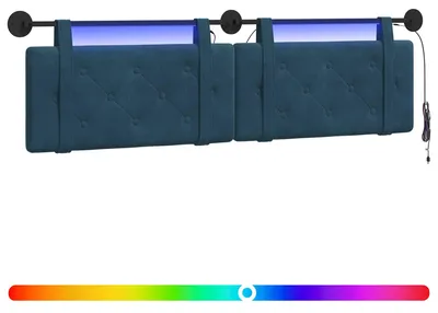 Produktbild von Hängendes Kopfteil Mit LED Licht Blau Samt