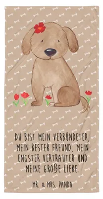 Produktbild von Mr. & Mrs. Panda Duschhandtuch Hund Dame - Hundeglück - Geschenk, Duschtuch, Sprüche, Strandlaken, Verliebt, Hunde, Handtuch, Reisehandtuch, Lieb, Strandtuch, Liebe